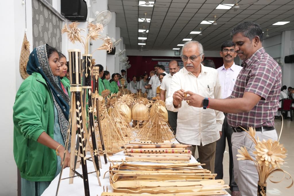Display of Bamboo crafts made by the trainees